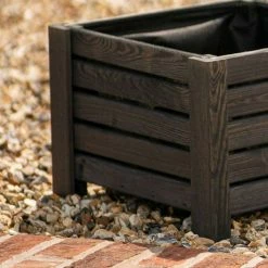 38cm Grey Wooden Cube Patio Planter 11 38cm Grey Wooden Cube Patio Planter -Plants outlet store PP8014 add image 2 65a7