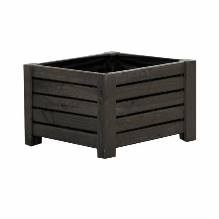 38cm Grey Wooden Cube Patio Planter 7 38cm Grey Wooden Cube Patio Planter - Image 5