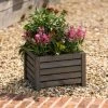 38cm Grey Wooden Cube Patio Planter 2 38cm Grey Wooden Cube Patio Planter -Plants outlet store PP8014 main image ba62