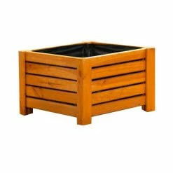 38cm Natural Wooden Cube Patio Planter -Plants outlet store PP8015 add image 3 0f82