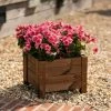 40cm Brown Wooden Cube Patio Planter -Plants outlet store PP8016 main image 99e7