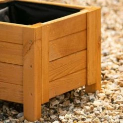 40cm Natural Wooden Cube Patio Planter -Plants outlet store PP8018 add image 2 5268