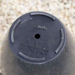 43cm Tall Round Planter In Grey -Plants outlet store PP80GRYM bottom 606c