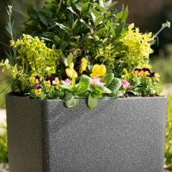 43cm Cube Planter In Black -Plants outlet store PP81BLKM PP81BLKS 1 5704