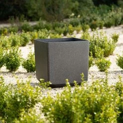 43cm Cube Planter In Black -Plants outlet store PP81BLKM PP81BLKS 3 b5f9