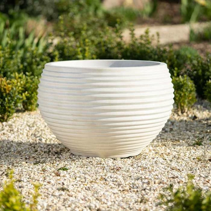 54cm Round Planter Pot In Beige 6 54cm Round Planter Pot In Beige - Image 4