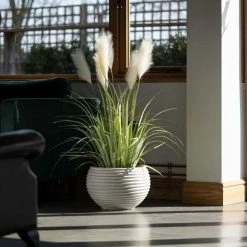 41cm Round Planter Pot In Beige -Plants outlet store PP82BGEM main 8823