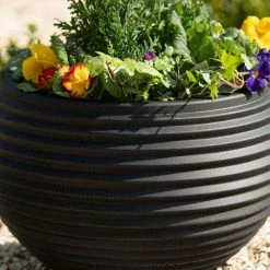 54cm Round Planter Pot In Black -Plants outlet store PP82BLKL 1 9db4
