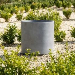 43cm Cylinder Planter In Grey -Plants outlet store PP83GRYM PP83GRYS 2 035f