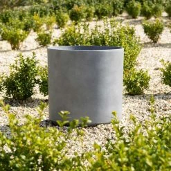 35cm Cylinder Planter In Grey -Plants outlet store PP83GRYM PP83GRYS 2 1304