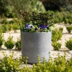 43cm Cylinder Planter In Grey -Plants outlet store PP83GRYM PP83GRYS 2af4