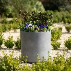 35cm Cylinder Planter In Grey -Plants outlet store PP83GRYM PP83GRYS fd3b