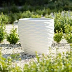 43cm Round Bilbao Planter In Ivory 10 43cm Round Bilbao Planter In Ivory -Plants outlet store PP84WHTM 3 ab8f