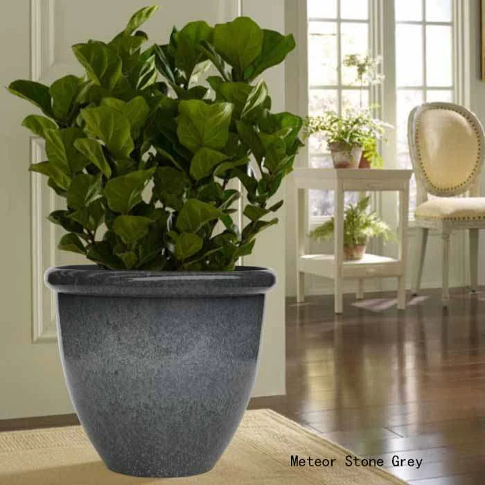 41cm Round Planter In Grey 4 41cm Round Planter In Grey - Image 2