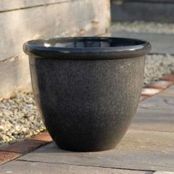 41cm Round Planter In Grey 7 41cm Round Planter In Grey -Plants outlet store PP85GRYS 490a