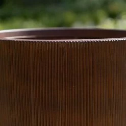 45cm Round Ridged Planter In Brown -Plants outlet store PP86BRNM 3 5c80