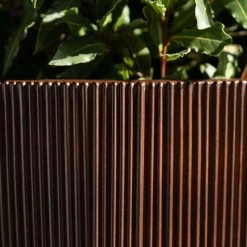 38cm Round Ridged Planter In Brown -Plants outlet store PP86BRNS 1 233e