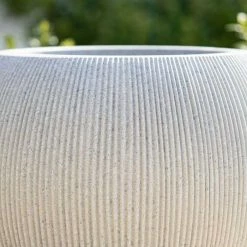 30cm Bowl Ridged Planter In Beige -Plants outlet store PP87BGES 3 5c9f
