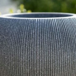 30cm Bowl Ridged Planter In Grey -Plants outlet store PP87GRYS 4 c6e5