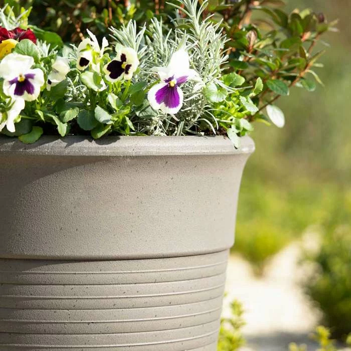 49cm Tall Round Planter In Grey 6 49cm Tall Round Planter In Grey - Image 4