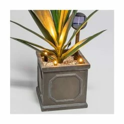 Set Of Three Solar Powered LED Planter Stake Lights