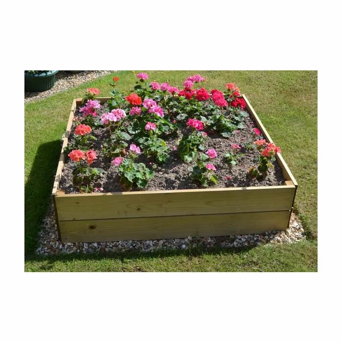 121 Litres - Wooden Timber Raised Square Grow Bed Single Tier - 90cm² (H15cm) 3 121 Litres - Wooden Timber Raised Square Grow Bed Single Tier - 90cm² (H15cm)