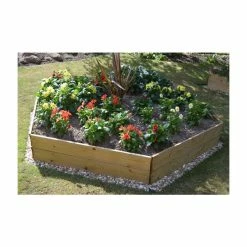 Wooden Timber Raised Pentagon Grow Bed 2-Tier - D240cm (H30cm) -Plants outlet store PP9954 rollover image 1e3f