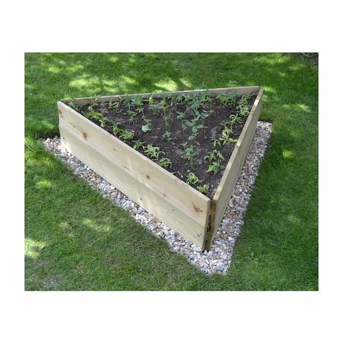 Wooden Timber Raised Triangle Grow Bed Single Tier - L60cm (H15cm) 4 Wooden Timber Raised Triangle Grow Bed Single Tier - L60cm (H15cm) - Image 2
