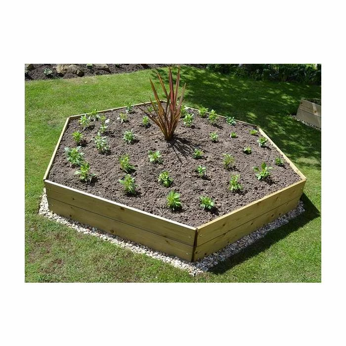Wooden Timber Raised Hexagon Grow Bed 3-Tier - D120cm (H45cm) 4 Wooden Timber Raised Hexagon Grow Bed 3-Tier - D120cm (H45cm) - Image 2