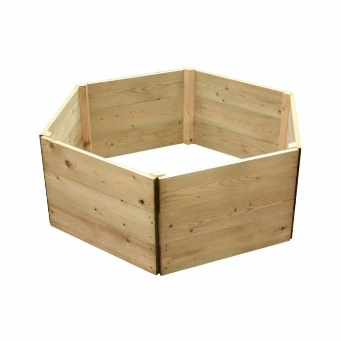 Wooden Timber Raised Hexagon Grow Bed 3-Tier - D180cm (H45cm) 3 Wooden Timber Raised Hexagon Grow Bed 3-Tier - D180cm (H45cm)
