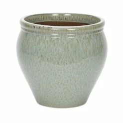 25cm Peacock Green Glazed Jar