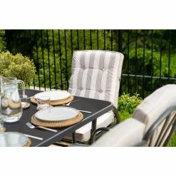 Hadleigh 6 Seater Stone Glass Garden Dining Furniture Set In Grey By Hectare -Plants outlet store PRI1938 PrimroseHectare 54 0d00