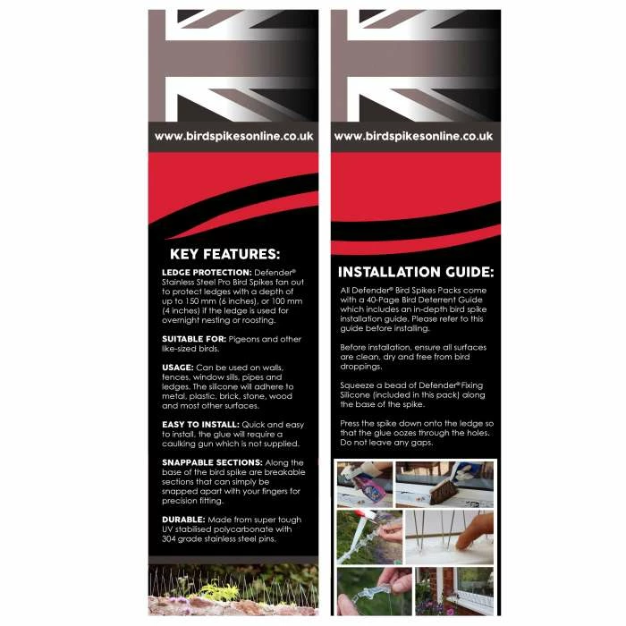 Defender® Stainless Steel Pro Bird Spikes 2.5 Metre Pack 6 Defender® Stainless Steel Pro Bird Spikes 2.5 Metre Pack - Image 4