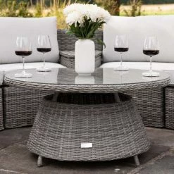 'Peony' Luxury Rattan 6 Seater Modular Garden Sofa Set With Storage Basket And Coffee Table In Stone By Primrose Living -Plants outlet store Stone FU102249 2 Table 28c3