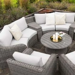 'Peony' Luxury Rattan 8 Seater Modular Garden Sofa Set With Storage Baskets And Coffee Table In Stone By Primrose Living -Plants outlet store Stone FU102251 7 FullSetCloseOffCentre 4a36