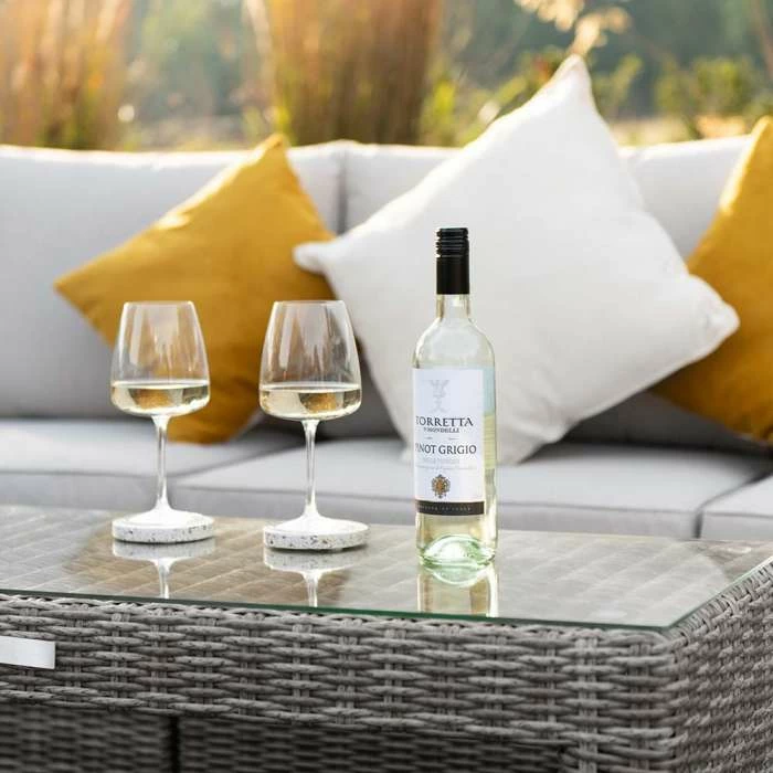 'Peony' Luxury Rattan 5 Seater Modular Garden Sofa Set With Open Coffee Table And Footstools In Stone By Primrose Living 6 'Peony' Luxury Rattan 5 Seater Modular Garden Sofa Set With Open Coffee Table And Footstools In Stone By Primrose Living - Image 4