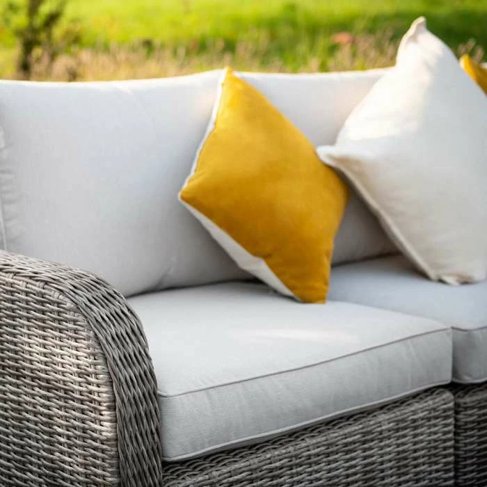 'Peony' Luxury Rattan 5 Seater Modular Garden Sofa Set With Open Coffee Table And Footstools In Stone By Primrose Living 8 'Peony' Luxury Rattan 5 Seater Modular Garden Sofa Set With Open Coffee Table And Footstools In Stone By Primrose Living - Image 6