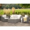 'Peony' Luxury Rattan 4 Seater Modular Garden Sofa Set With Coffee Table In Stone By Primrose Living