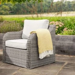 'Peony' Luxury Rattan 5 Seater Modular Garden Sofa Set With Coffee Table In Stone By Primrose Living -Plants outlet store Stone FU102254 4 Chair 93eb