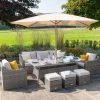 'Peony' Luxury Rattan 8 Seater Modular Garden Sofa Set With Rectangular Table And Parasol In Stone By Primrose Living -Plants outlet store Stone FU102256 3 FullSet 61d8