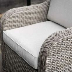 'Peony' Luxury Rattan 8 Seater Modular Garden Sofa Set With Rectangular Table And Parasol In Stone By Primrose Living -Plants outlet store Stone FU102256 6 ChairClose 311c