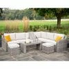 'Peony' Luxury Rattan 8 Seater Modular Garden Sofa Set With Coffee Table And Footstools In Stone By Primrose Living -Plants outlet store Stone FU102260 1 FullSet e314