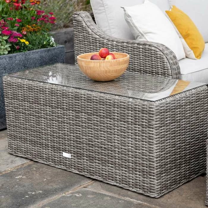 'Peony' Luxury Rattan 9 Seater Modular Garden Sofa Set With Square Rising Table And Footstools In Stone By Primrose Living 10 'Peony' Luxury Rattan 9 Seater Modular Garden Sofa Set With Square Rising Table And Footstools In Stone By Primrose Living - Image 8