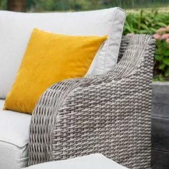 'Peony' Luxury Rattan 10 Seater Modular Garden Sofa Set With Rectangular Table In Stone By Primrose Living -Plants outlet store Stone FU102264 9 ChairSideArm 5ad1