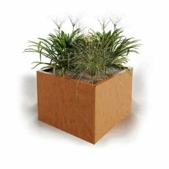 40cm Weathering Steel Square Planter Box By Straightcurve -Plants outlet store Straightcurve 4 Panel Planter Box 400x400 PP6120 8142
