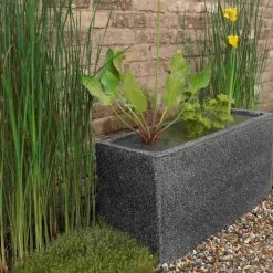 W80cm 'Pond In A Pot' Trough Black Fibreglass Planter Outdoor Use -Plants outlet store WF9903 add image 2 661a