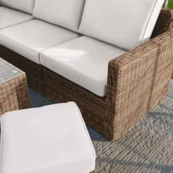 'Iris' Luxury Rattan 5 Seater Garden Sofa Set With Open Coffee Table By Primrose Living -Plants outlet store fu102408 sofacorner 650c