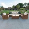 'Iris' Luxury Rattan 5 Seater Garden Sofa Set With Box Coffee Table By Primrose Living -Plants outlet store fu102414 fullset 210a