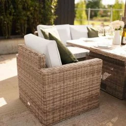 'Iris' Luxury Rattan 6 Seater Garden Sofa Set With Square Rising Table And Parasol By Primrose Living -Plants outlet store fu102417 chairbackside 0311