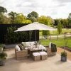 'Iris' Luxury Rattan 6 Seater Garden Sofa Set With Square Rising Table And Parasol By Primrose Living -Plants outlet store fu102417 fullset 48f1